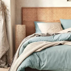 Parure De Lit*alinea Linge de lit uni en coton - calaluna Bleu