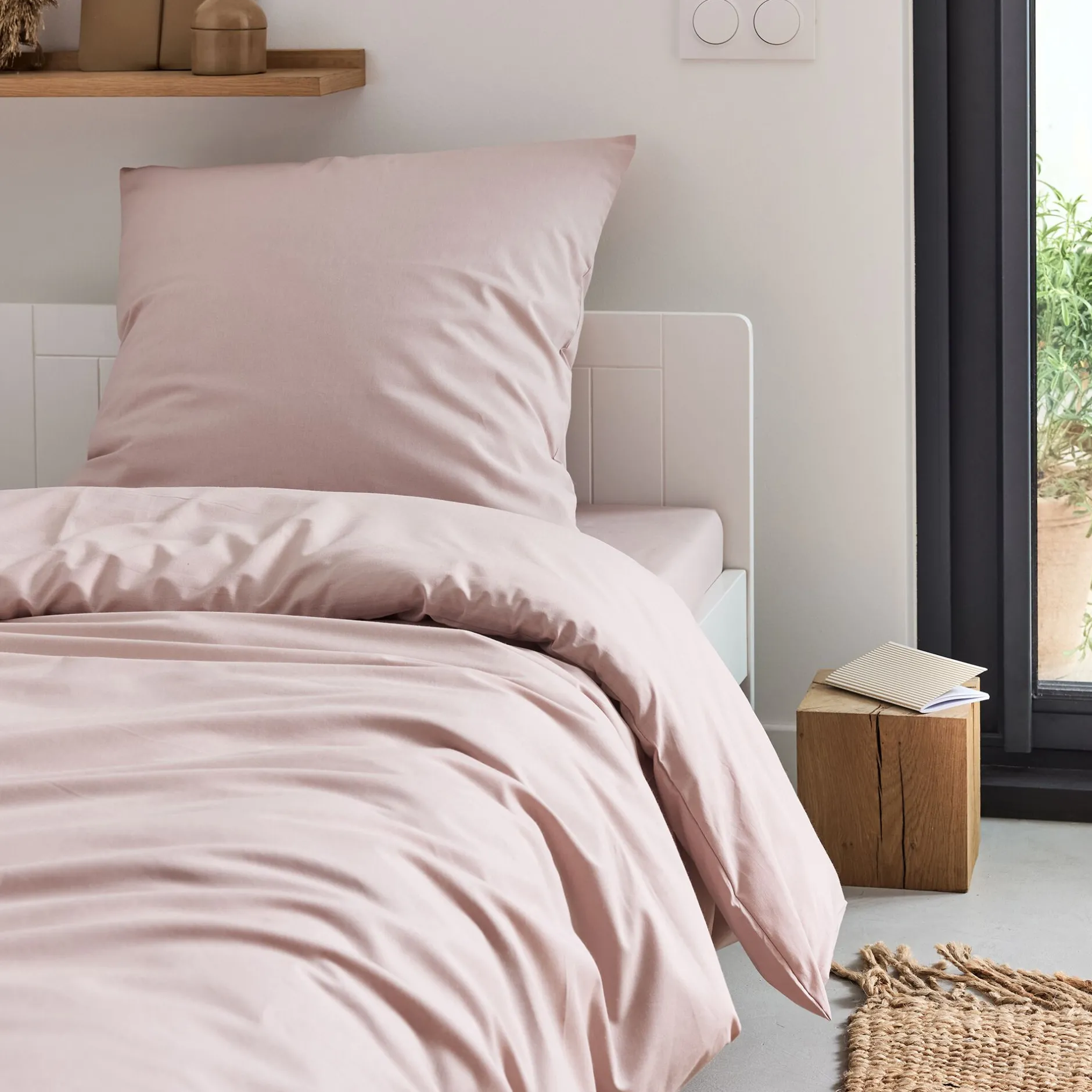 Parure De Lit*alinea Linge de lit uni en coton - rosa Rose