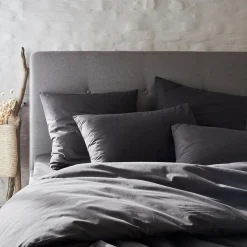 Parure De Lit*alinea Linge de lit uni en coton - ardoise Gris