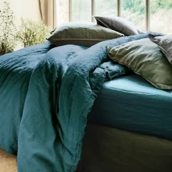 Parure De Lit*alinea Linge de lit uni en lin lavé - figuerolles Bleu