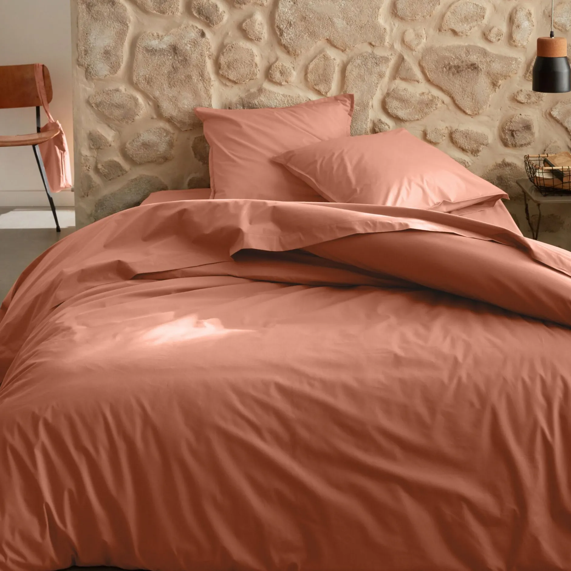 Parure De Lit*alinea Linge de lit uni en percale de coton - brun rustrel Marron