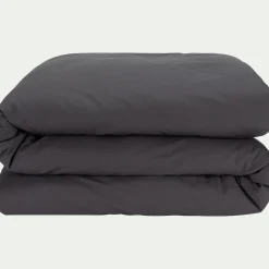 Parure De Lit*alinea Linge de lit uni en percale de coton - ardoise Gris