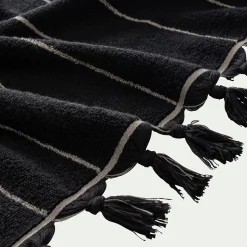Serviette Invité*alinea Linge de toilette rayé en coton - Noir