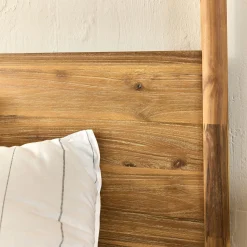 Lit Adulte*alinea Lit 2 places à baldaquin en acacia massif 160x200cm - Bois clair