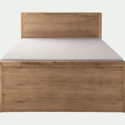 Lit Adulte*alinea Lit 2 places avec tête de lit en acacia 160x200cm - Bois clair