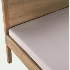 Lit Adulte*alinea Lit 2 places avec tête de lit en acacia 160x200cm - Bois clair