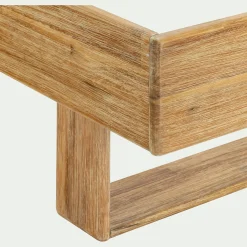 Lit Adulte*alinea Lit 2 places avec tête de lit en bois d'acacia 160x200cm - Bois clair