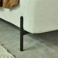 Lit Adulte*alinea Lit 2 places avec tête de lit en tissu doux 160x200cm - écru Blanc