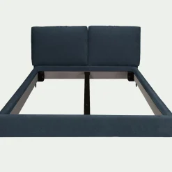 Lit Adulte*alinea Lit 2 places avec tête de lit en velours 160x200cm - céou Bleu