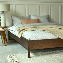 Lit Adulte*alinea Lit 2 places en bois 160x200cm - Bois foncé