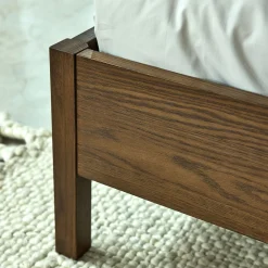 Lit Adulte*alinea Lit 2 places en bois 160x200cm - Bois foncé