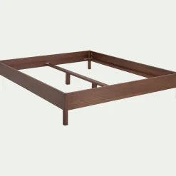 Lit Adulte*alinea Lit 2 places en bois 160x200cm - Bois foncé