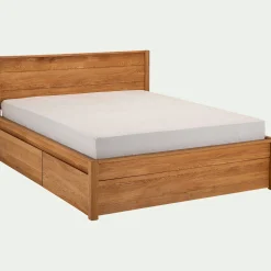 Lit Adulte*alinea Lit 2 places en chêne - 180x200cm Bois clair