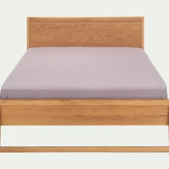 Lit Adulte*alinea Lit 2 places en plaqué chêne - 180x200cm Bois clair