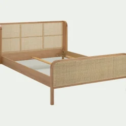 Lit Adulte*alinea Lit 2 places en rotin 140x200cm - Naturel