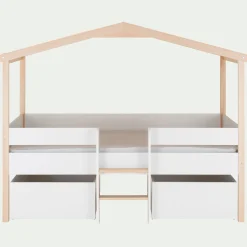 Lit Enfant|Lit Enfant*alinea Lit cabane 1 place en bois 90x200 cm - Blanc