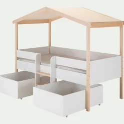 Lit Enfant|Lit Enfant*alinea Lit cabane 1 place en bois 90x200 cm - Blanc
