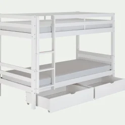 Lit Enfant|Lit Enfant*alinea Lit superposé modulable en pin 90x200cm avec sommier à lattes - Blanc