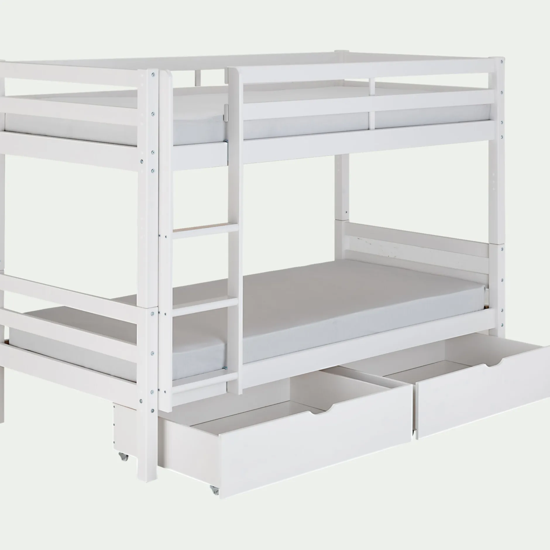 Lit Enfant|Lit Enfant*alinea Lit superposé modulable en pin 90x200cm avec sommier à lattes - Blanc