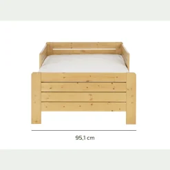 Lit Enfant|Lit Enfant*alinea Lit évolutif 1 place en pin massif 3 positions pour enfant - Bois clair