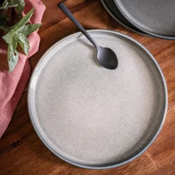 Assiette|Assiette De Noël*alinea Lot de 4 assiettes à dessert en grès émail réactif D21cm - borie Gris