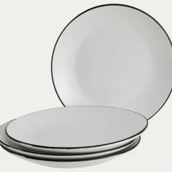 Assiette*alinea Lot de 4 assiettes plates en grès D26,8cm - Blanc