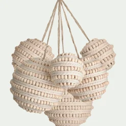 Boule De Noël*alinea Lot de 6 boules de Noël à perles - Blanc