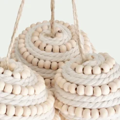 Boule De Noël*alinea Lot de 6 boules de Noël à perles - Blanc