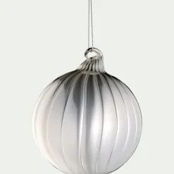 Boule De Noël*alinea Lot de 6 boules de Noël en verre D8cm - écru Blanc