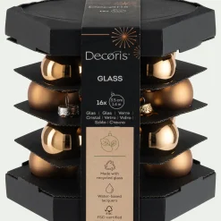 Boule De Noël*alinea Lot de 16 boules de Noël en verre D3,5cm - Doré