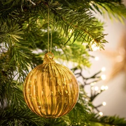 Boule De Noël*alinea Lot de 6 boules de Noël en verre twistée D8cm - Transparent