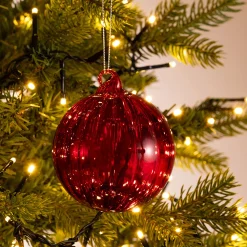 Boule De Noël*alinea Lot de 6 boules de Noël en verre D8cm - Rouge