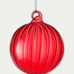 Boule De Noël*alinea Lot de 6 boules de Noël en verre D8cm - Rouge