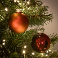 Boule De Noël*alinea Lot de 12 boules de Noël rondes en verre D6cm - Rouge