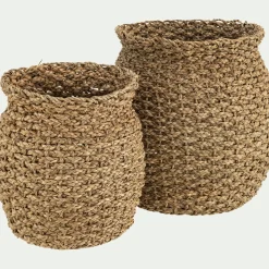 Pot De Fleur*alinea Lot de 2 cache-pots tressés en jonc de mer - Naturel
