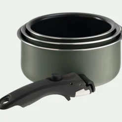 Casserole, Poêle Et Sauteuse*alinea Lot de 3 casseroles en aluminium avec manche amovible - cèdre Vert