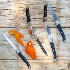 Couvert De Table*alinea Lot de 6 couteaux à steak en inox - Noir