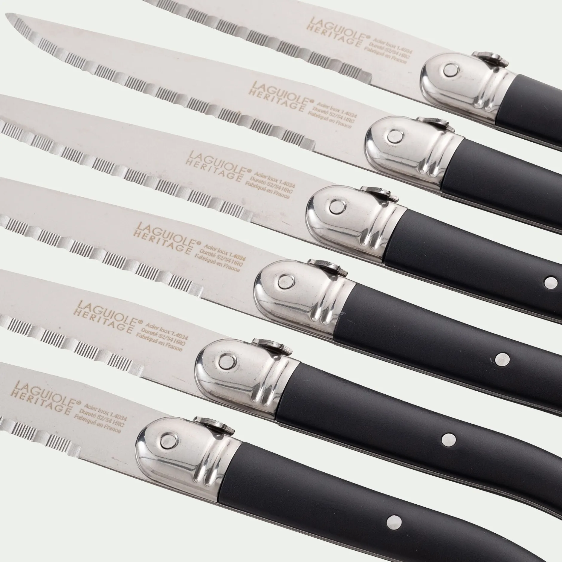 Couvert De Table*alinea Lot de 6 couteaux à steak en inox - Noir