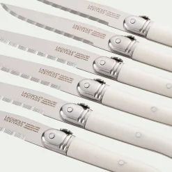 Couvert De Table*alinea Lot de 6 couteaux à steak en inox - Blanc