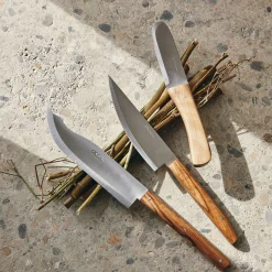 Couteau De Cuisine*alinea Lot de 3 couteaux avec lame en inox et manche en bois d'olivier Bois foncé