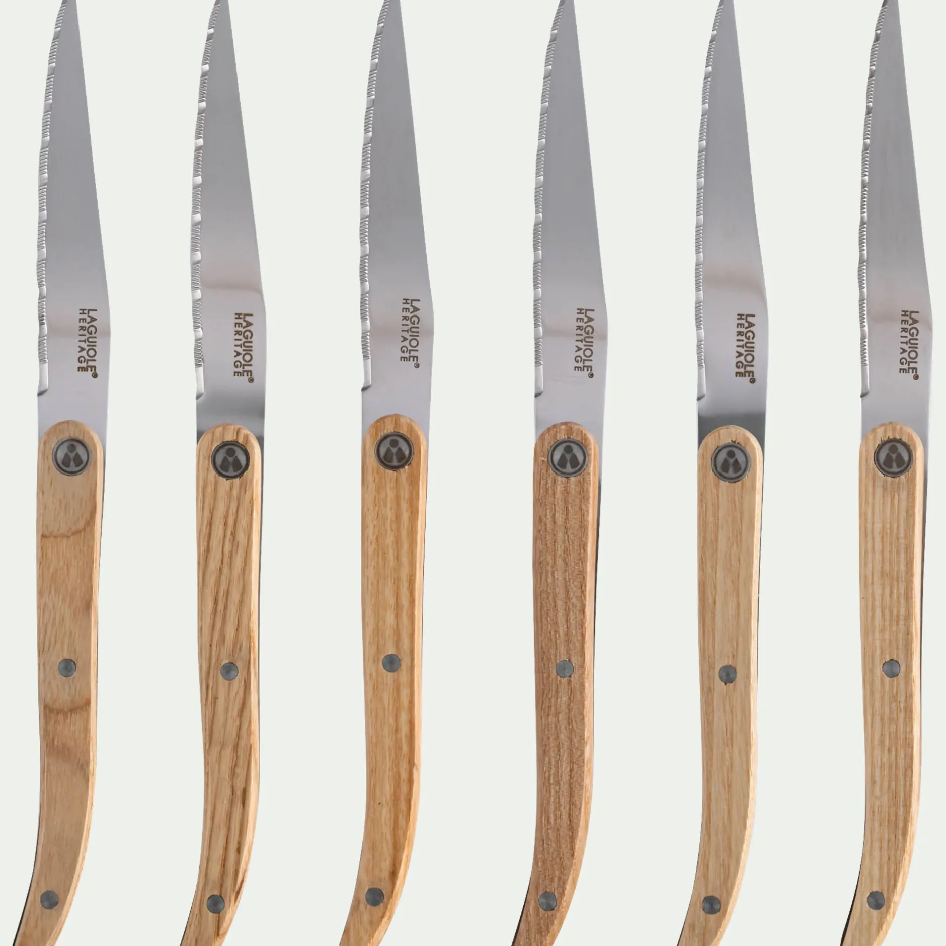 Couteau De Cuisine|Couvert De Table*alinea Lot de 6 couteaux de cuisine en inox et bois - Naturel