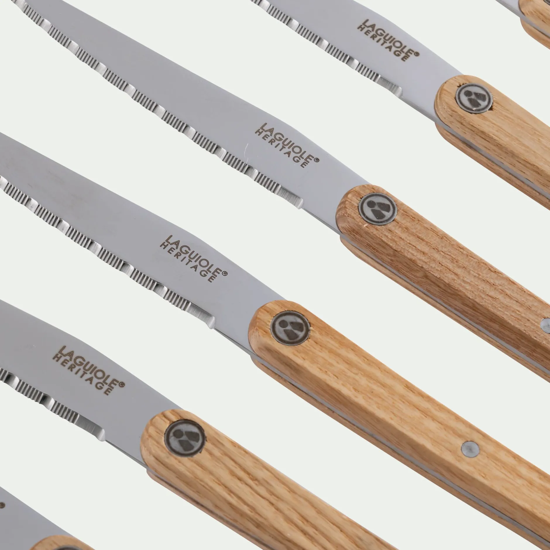 Couteau De Cuisine|Couvert De Table*alinea Lot de 6 couteaux de cuisine en inox et bois - Naturel