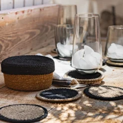 Plateau*alinea Lot de 10 dessous de verres en jonc de mer - Naturel