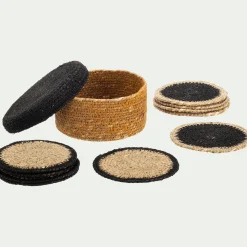 Plateau*alinea Lot de 10 dessous de verres en jonc de mer - Naturel