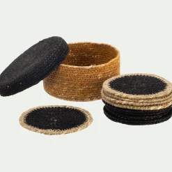 Plateau*alinea Lot de 10 dessous de verres en jonc de mer - Naturel