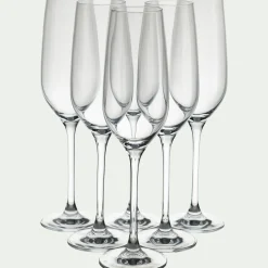 Verre À Pied|Flûte Et Coupe De Champagne*alinea Lot de 6 flûtes à champagne en verre 19cl - Transparent