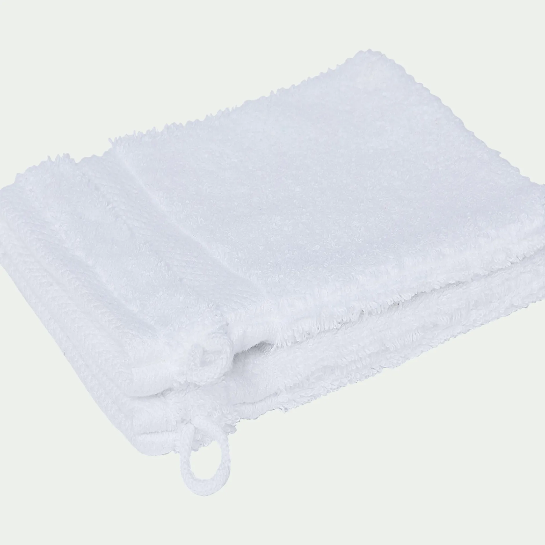 Gant De Toilette*alinea Lot de 2 gants de toilette en coton peigné - optique Blanc