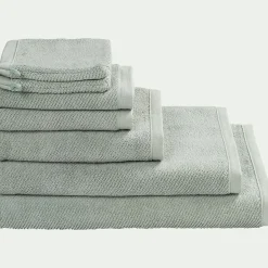 Gant De Toilette*alinea Lot de 2 gants de toilette en bouclettes de coton bio 16x21cm - olivier Vert