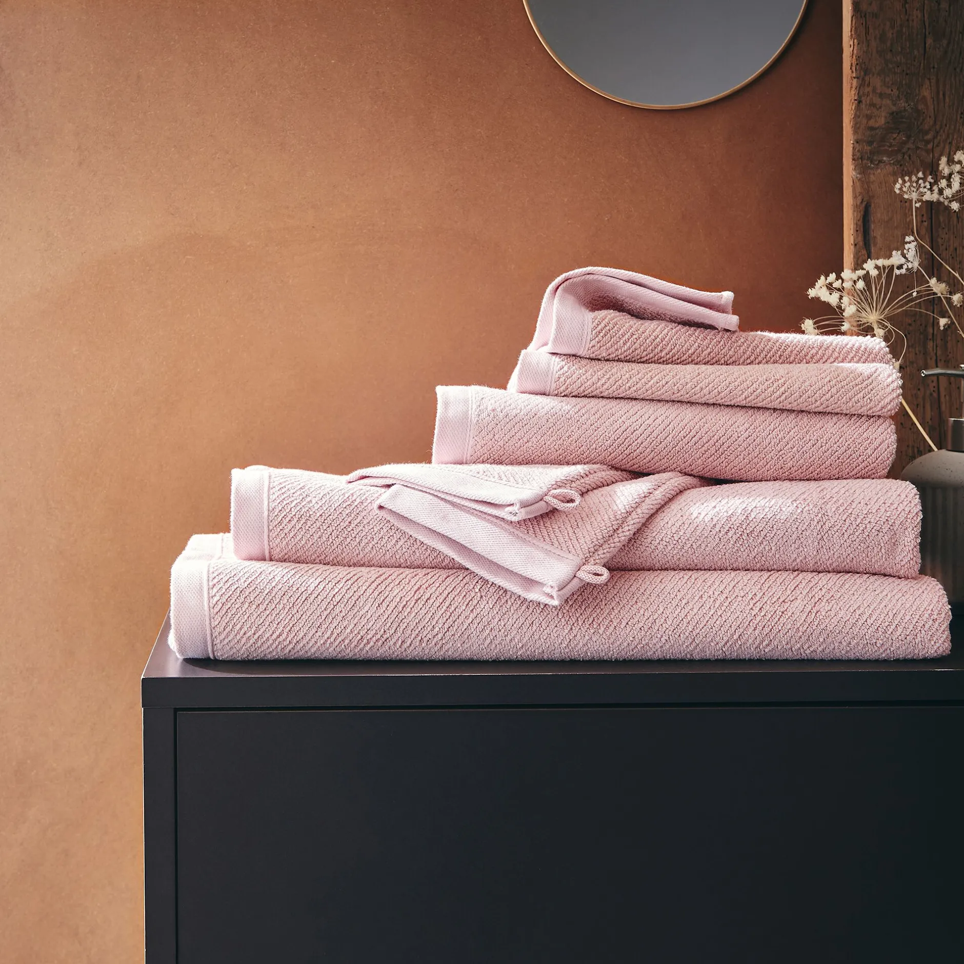 Gant De Toilette*alinea Lot de 2 gants de toilette en coton bio - rosa 16x21cm Rose