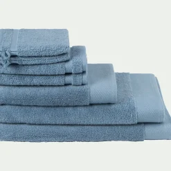 Gant De Toilette*alinea Lot de 2 gants de toilette en coton peigné - autan Bleu